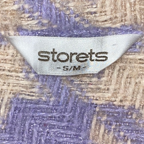 STORETS HANNAH HOUNDSTOOTH WO SIZE S/M  WOOL BLEND SHIRT JACKET  LILAC CREAM - Picture 4 of 13
